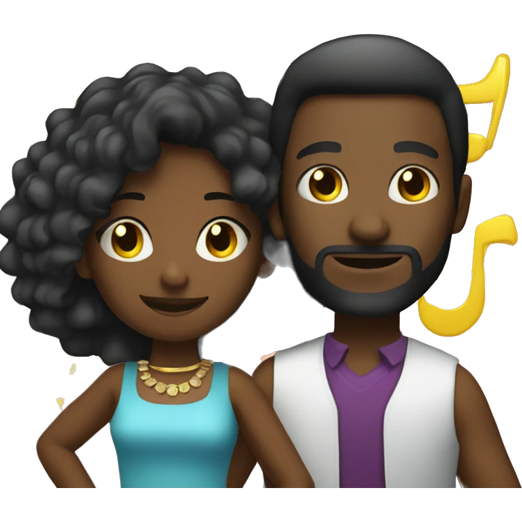 Man and girl vibing in disco  emoji