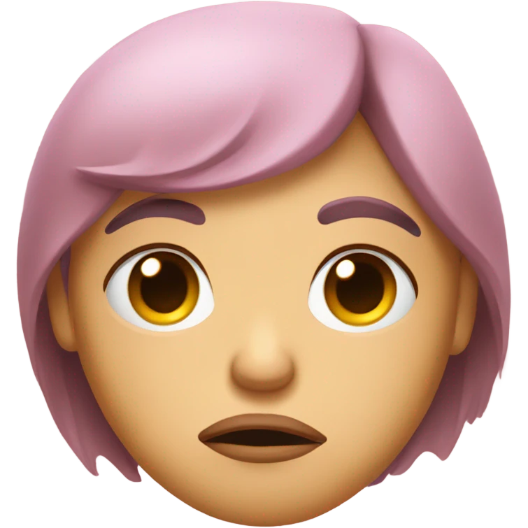 pouty face with glossy eyes ￼ emoji