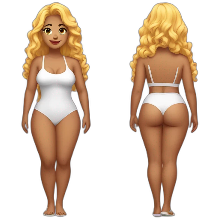 Full body Curvy beauty both sides emoji