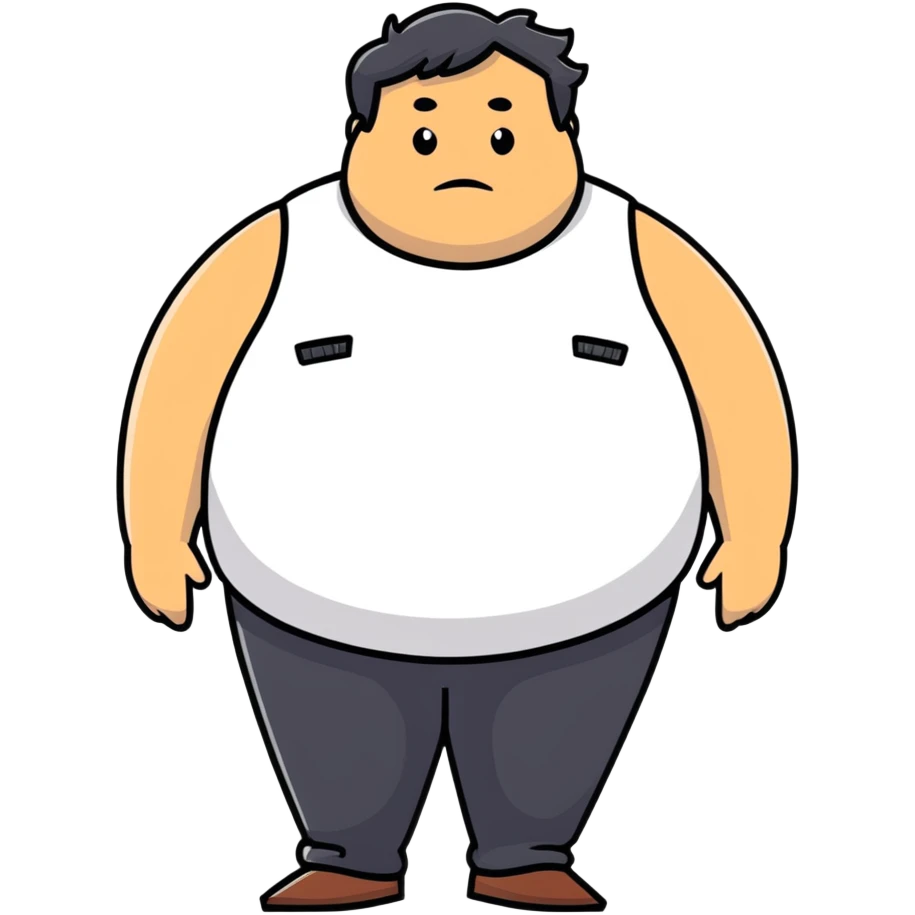 Brown fat man with hair emoji