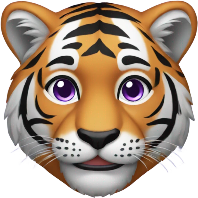Tiger with purple hoodie  emoji