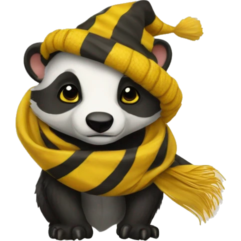 hufflepuff badger with hogwarts scarf emoji