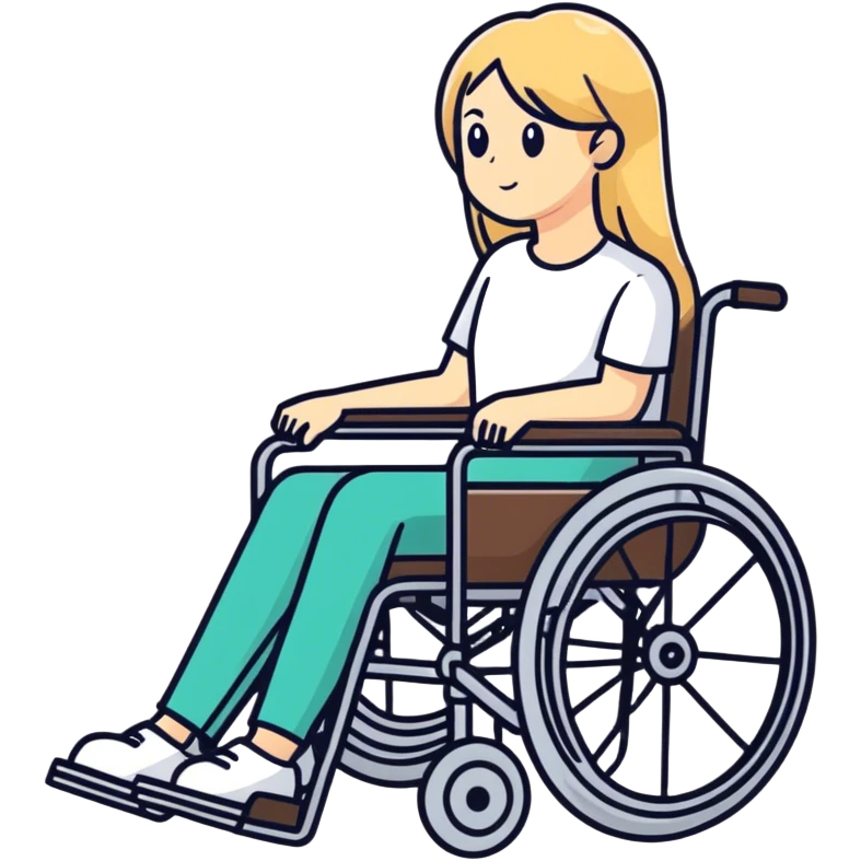 Long haired blonde women pushing her Brown haired son in a wheelchair  emoji