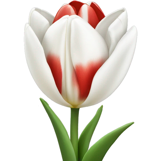 White and red tulips emoji