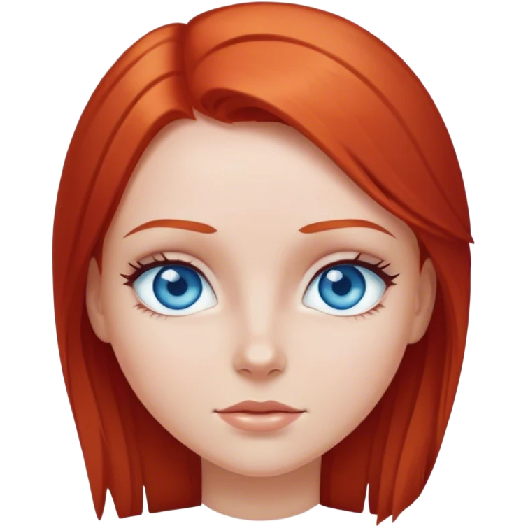 chica blanca ojos azules pelirroja pelo liso emoji