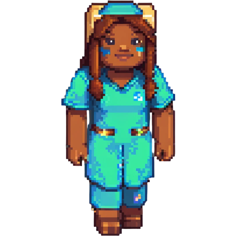 Nicole Byer as a Minecraft character emoji