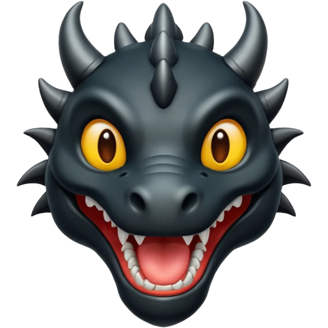 Black dragon with no teeth emoji