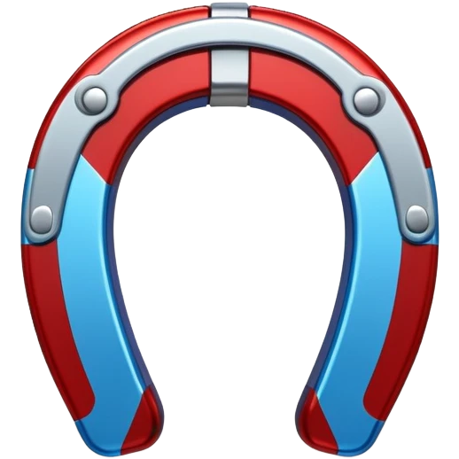 mettalic red blue horseshoe magnet emoji