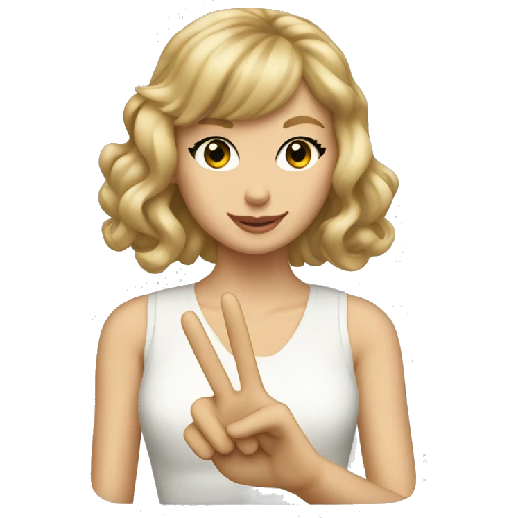 taylor swift making a peace sign emoji