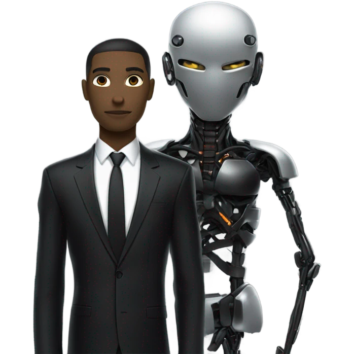 Arasaka corpo, black suit, rec and black cyborg emoji