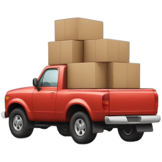 pick up Truck with boxes in the back emoji