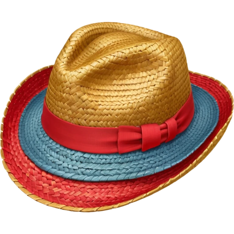 Straw hat with red band emoji