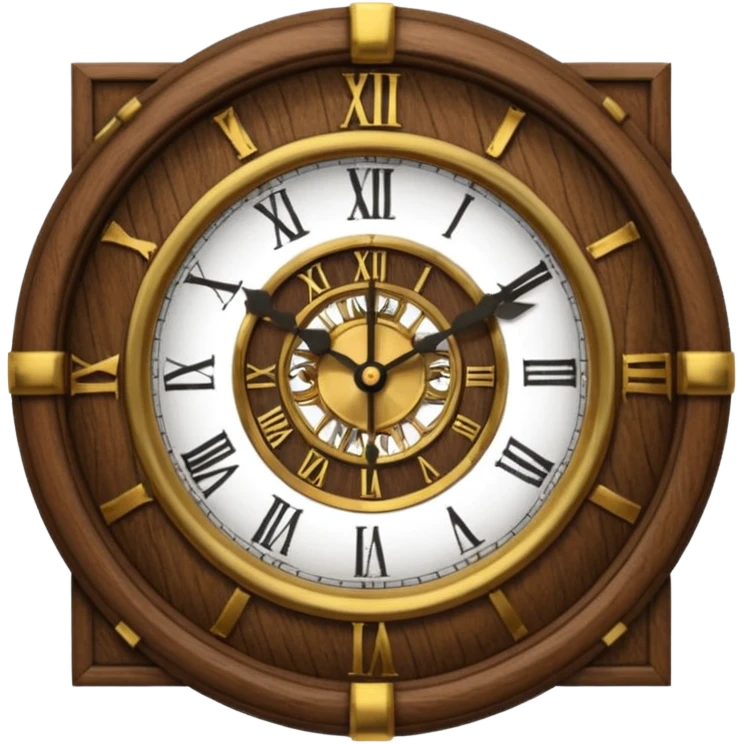 Vintage academia clock inside wood emoji