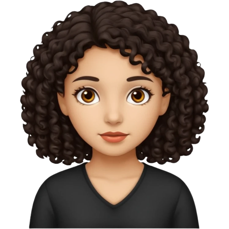 hispanic girl with brown eyes and dark curly hair emoji
