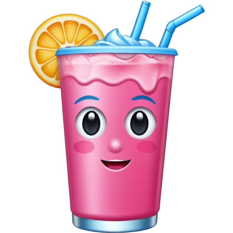 una lata de refresco rosa y azul emoji