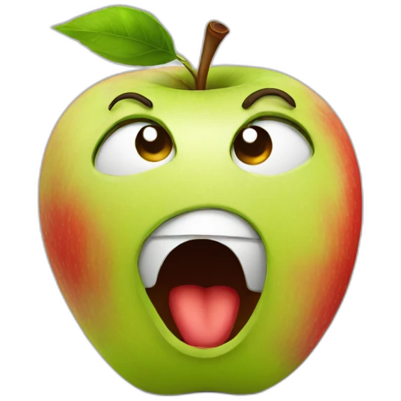 Confused apple emoji