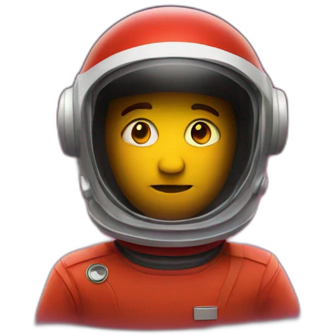 MAN IN A SPACE HELMET RED LIGHT emoji