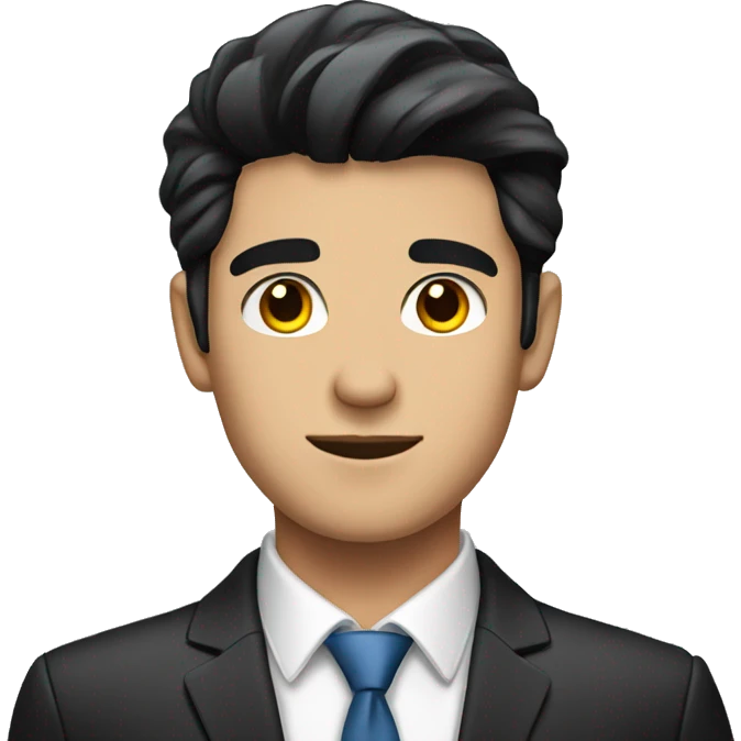 Make a emoji of a young handsome businessman with black hair  emoji