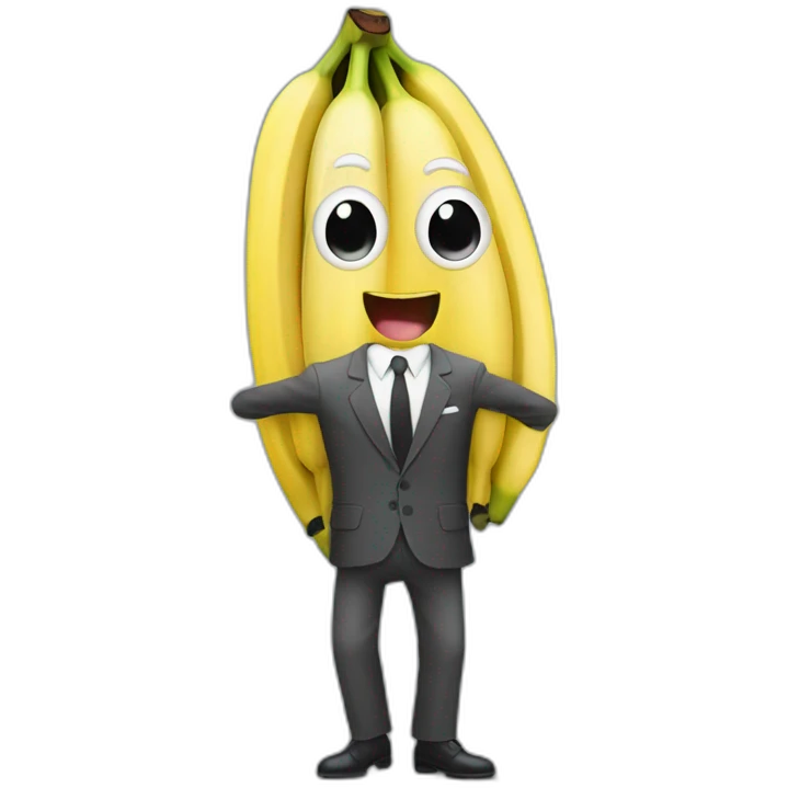 banana with legs and suit emoji