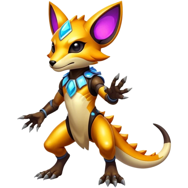 Shiny Epic Edgy Cool Colorful Vibrant Modern Vernid-Protogen-creature-animal, full body  emoji