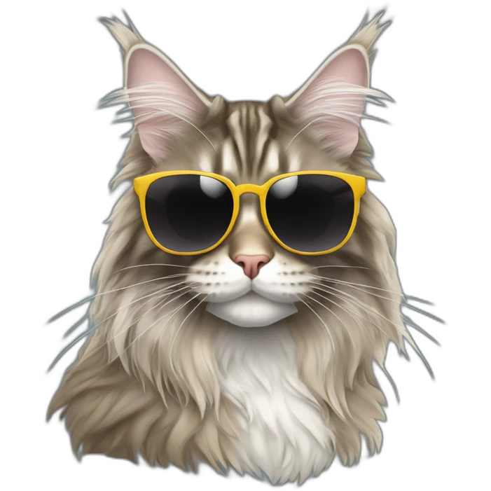Female maine coon with sunglasses emoji