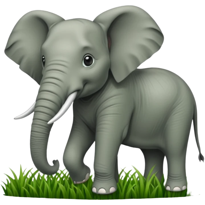 elephant eating grass emoji