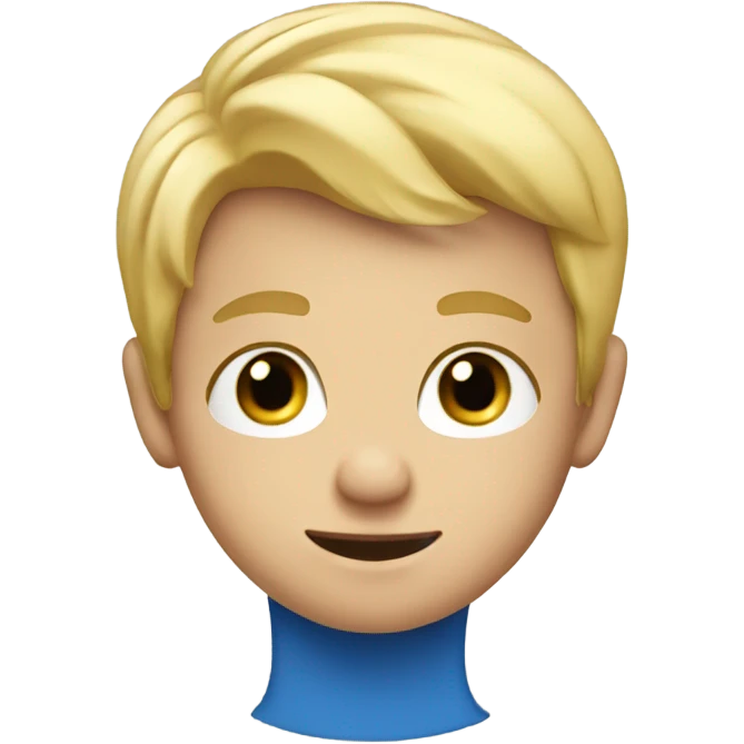 blonde boy in blue shirt emoji