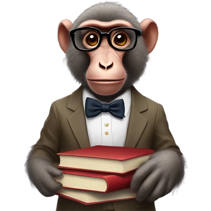 Baboon nerd emoji