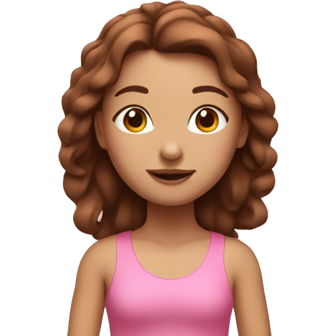 Pink girl in yoga with brown hair  emoji
