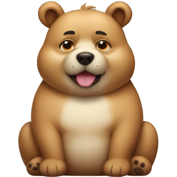 chubby bear dog with a belly emoji
