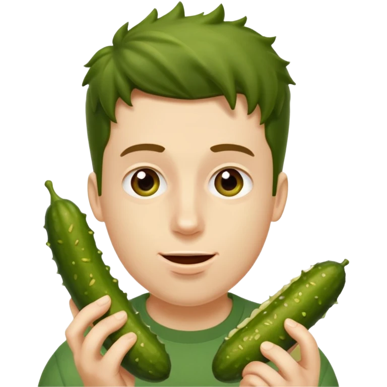 Ryan eating a pickle emoji