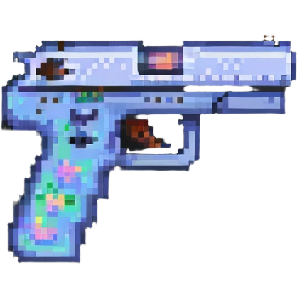 gun emoji in pixel art style emoji