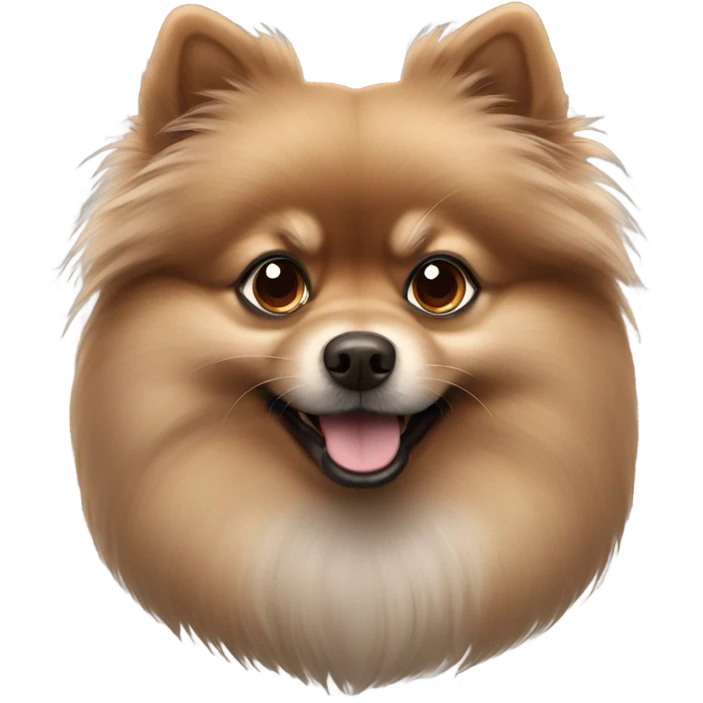 grey brown pomeranian  emoji