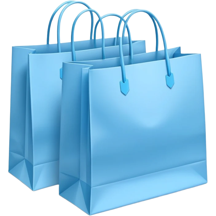 Bundle of Light blue shopping bags emoji