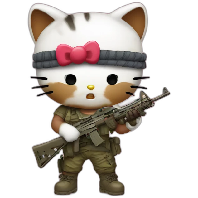 Hello kitty as rambo emoji