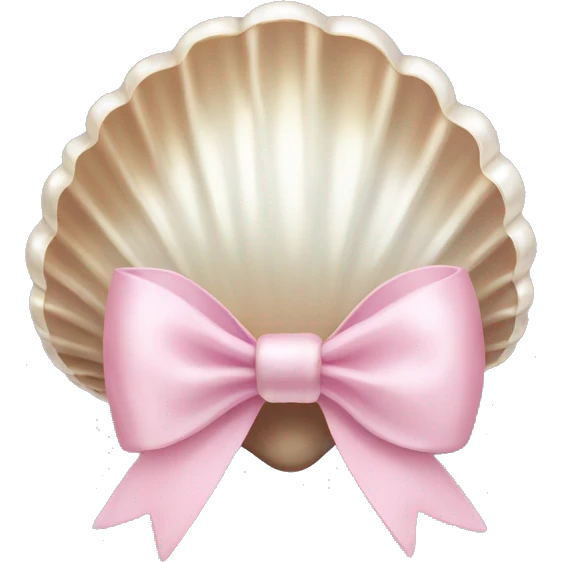 Pearl shell and light pink bow emoji
