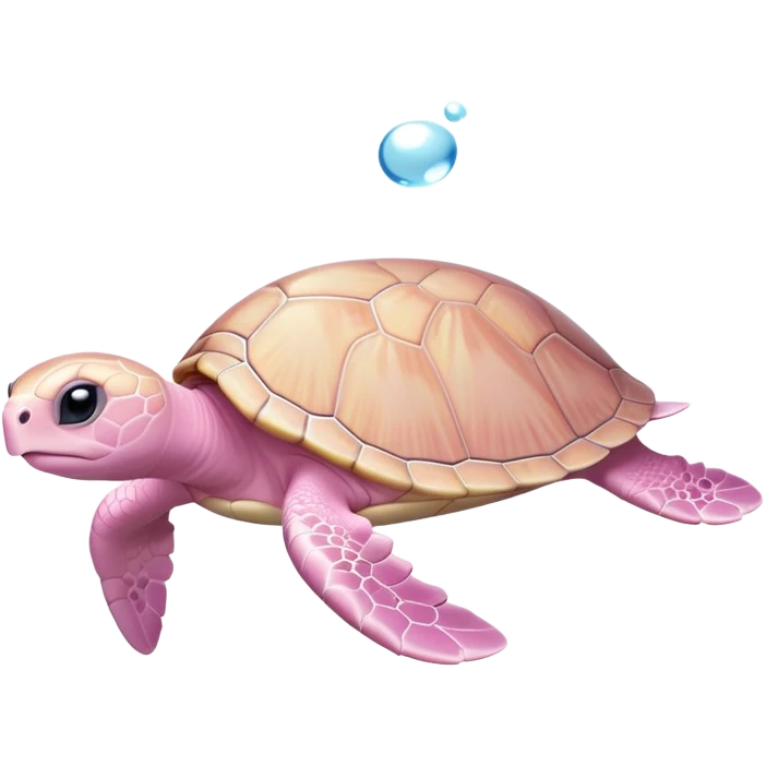 cute light pink baby turtle swimming with tiny flippers emoji