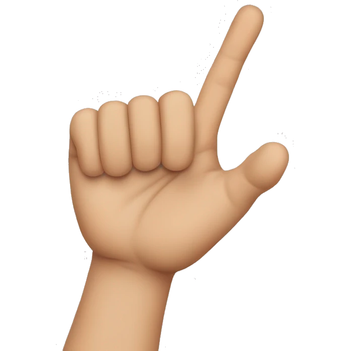 create a handsign that ring finger touch the thumb, and other finger is going up emoji