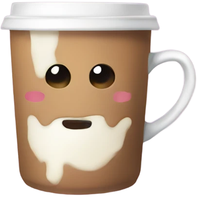 Coffe with milk in mug aesthetic  emoji
