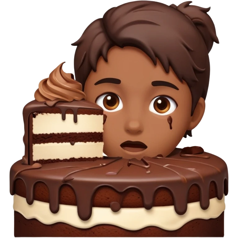 messy chocolate cake face emoji