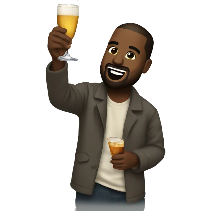 Kanye holdng toast emoji