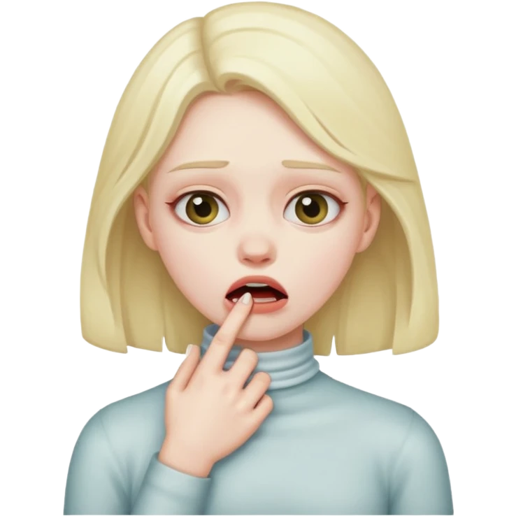 Girl pretending to choke herself  emoji