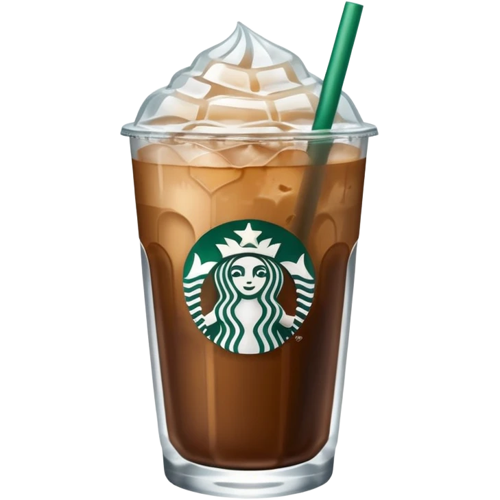 Starbuck ice coffee with ice cubes emoji