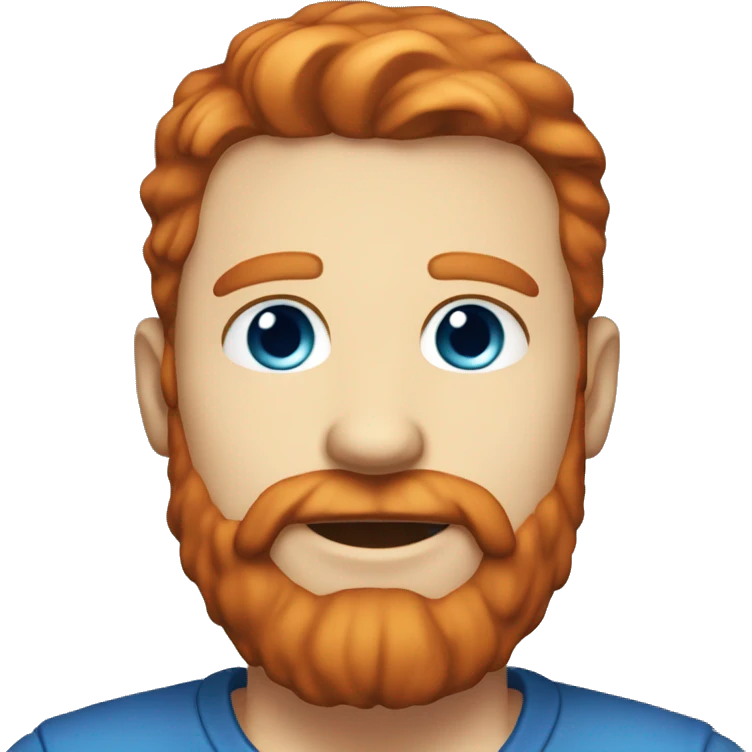 35 year old, male, red hair, pale, thick beard, blue eyes emoji