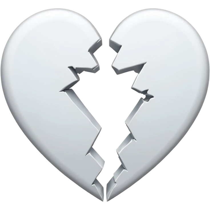 a white heart broken into two pieces emoji