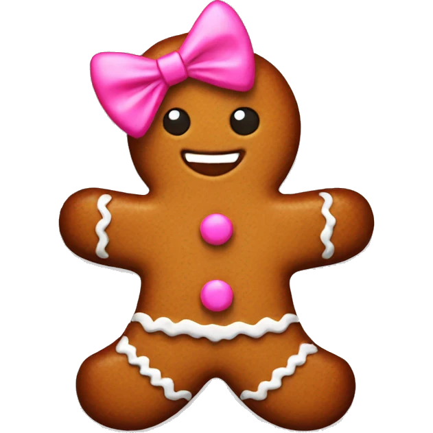 gingerbread with pink bow  emoji