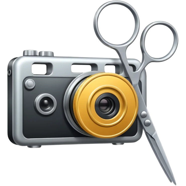 camera reel with scissors nearby emoji