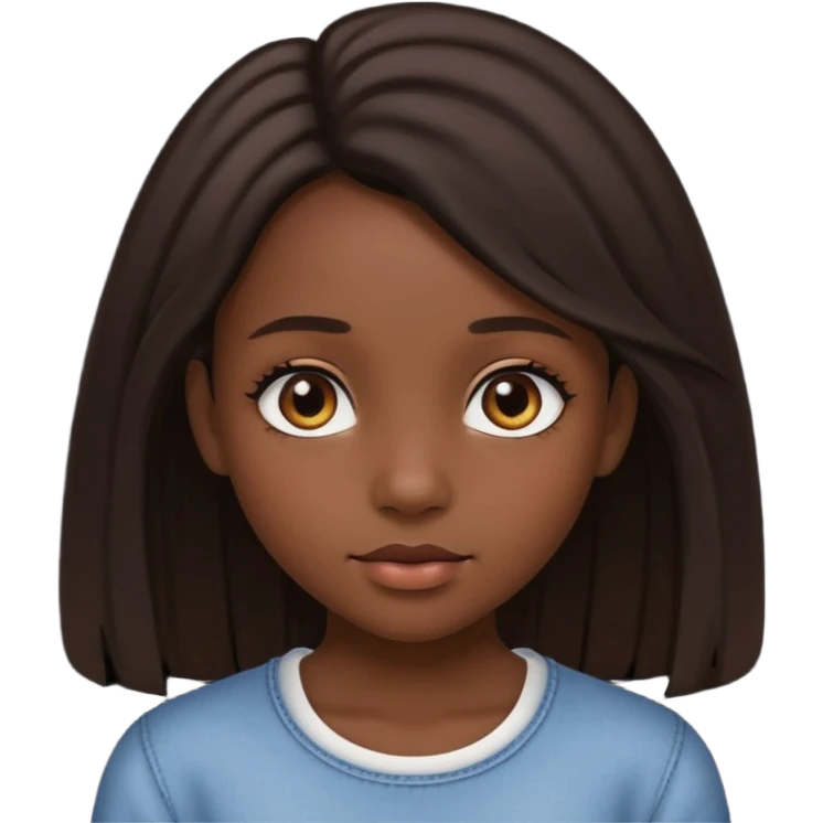 girl lil dark with open hair and beautiful emoji