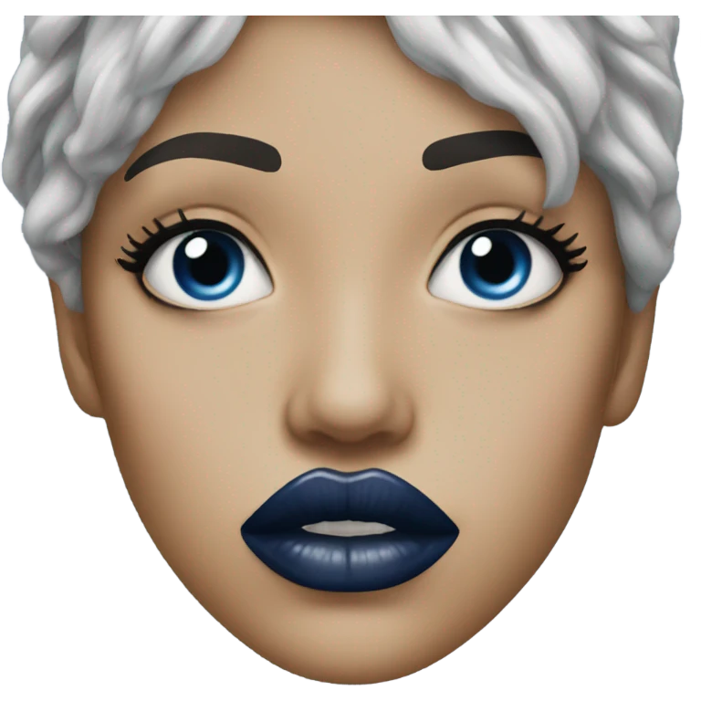 realistic dark blue lips emoji