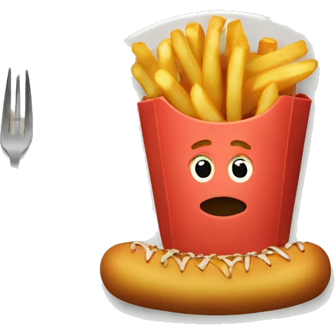 Plate with Dutch fries and kroket emoji